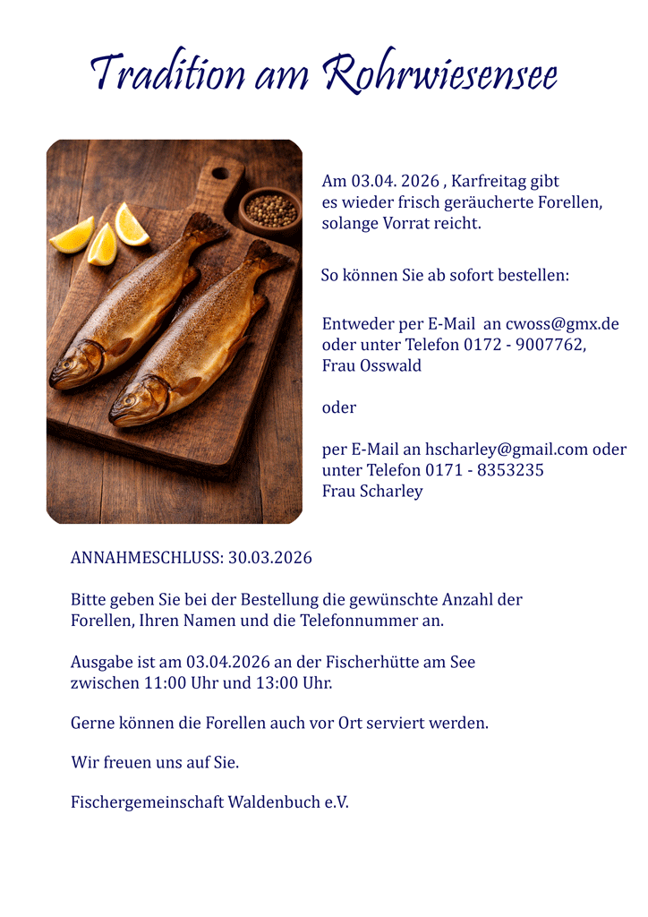 Karfreitag mit gräucherte Forellen